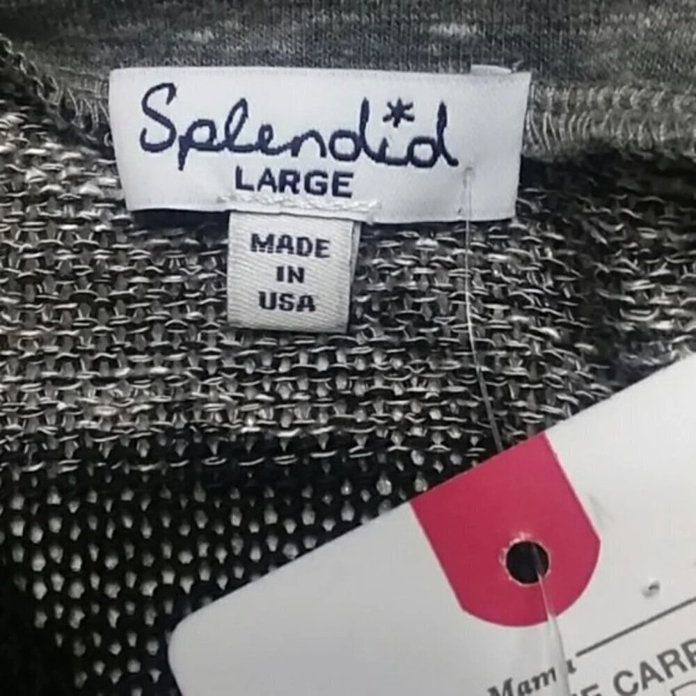 Splendid Gray Striped Raglan Top - Picture 4 of 5
